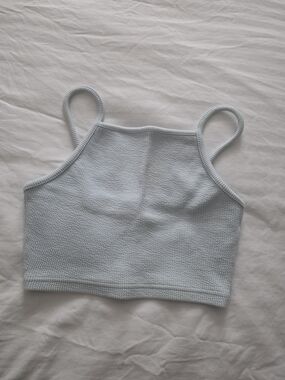 Topshop Pale Blue Cropped Tank